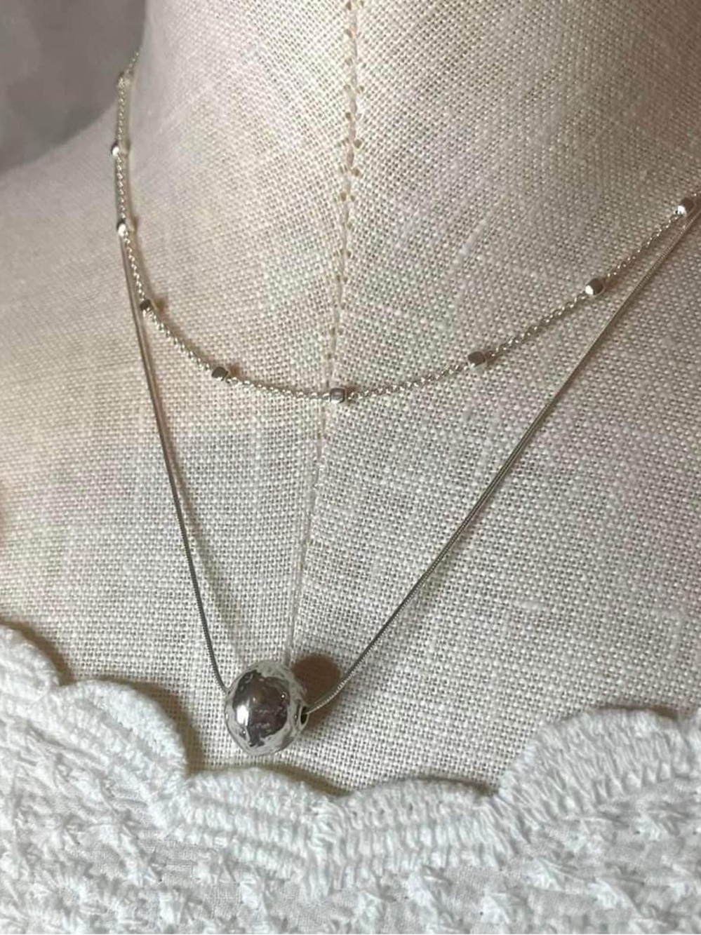 Opulenza Hammered Ball Necklace